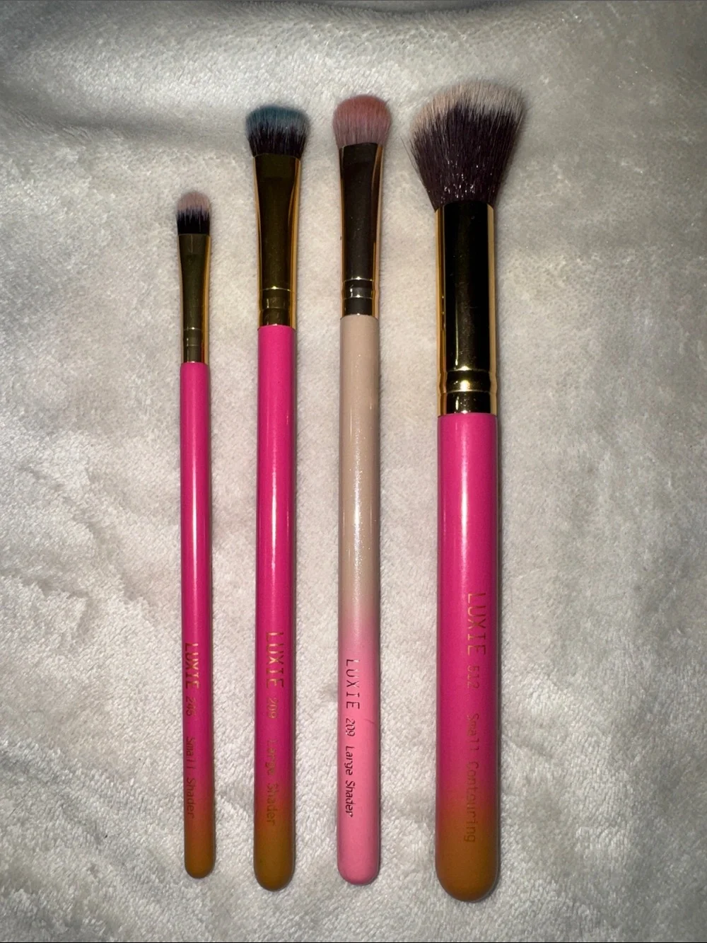 Luxie Pink to Cream Gradient 4-Piece Brush Set with Gold Ferrules